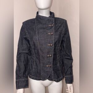 Elegant Dark Denim Jean Jacket